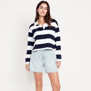 High-Waisted Baggy Jean Shorts -- 5-inch inseam